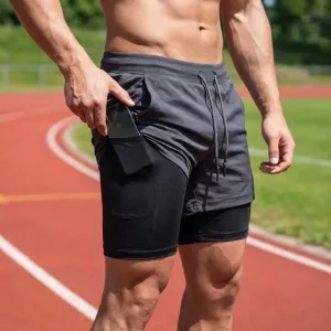 2-in-1 hardloopshorts met dubbele laag voor heren